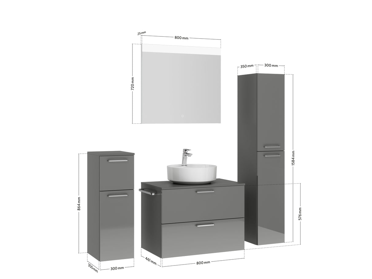 "Ronda" Waschtisch Set 80 cm
