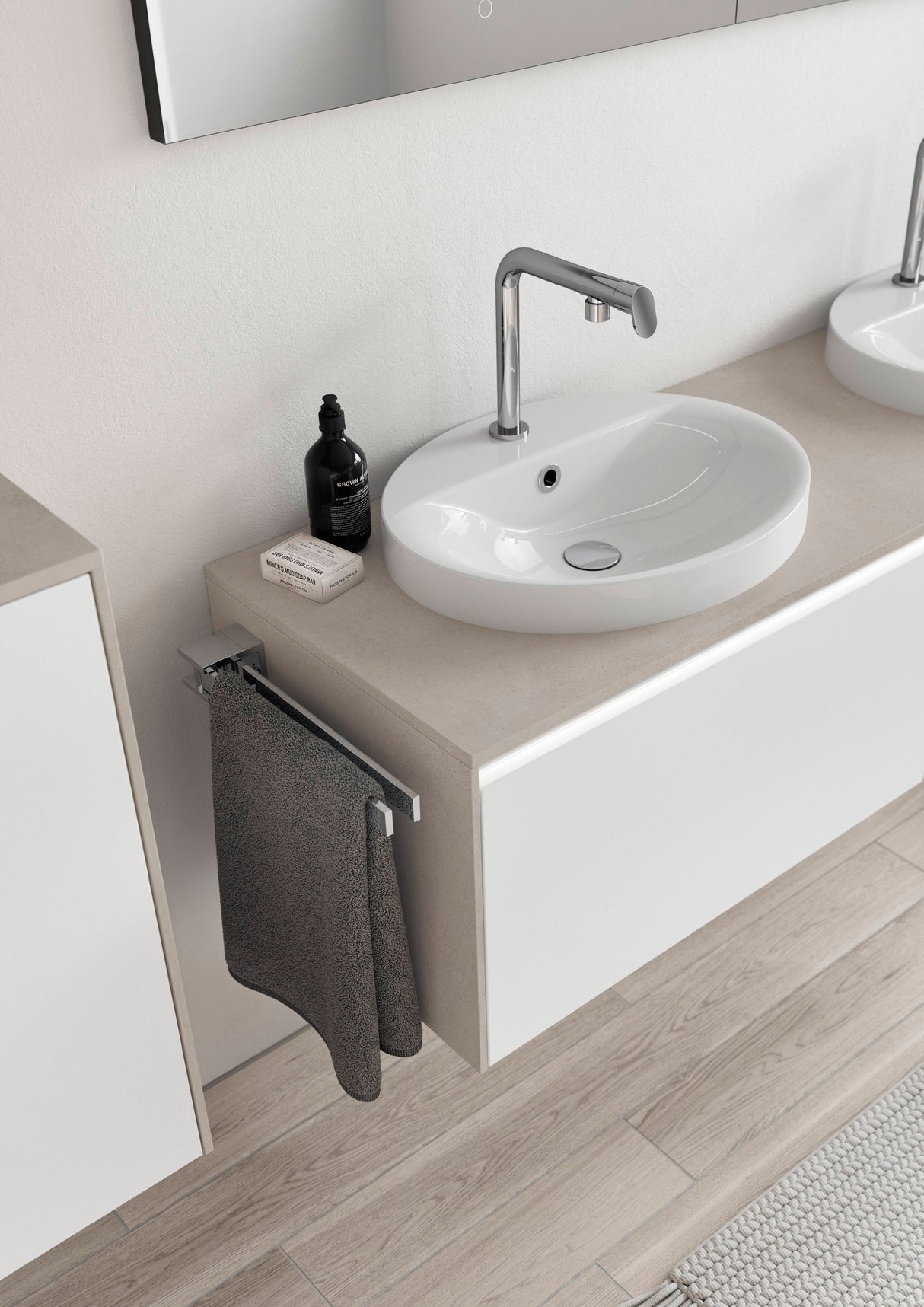 Towel holder two arms (chrome or black)