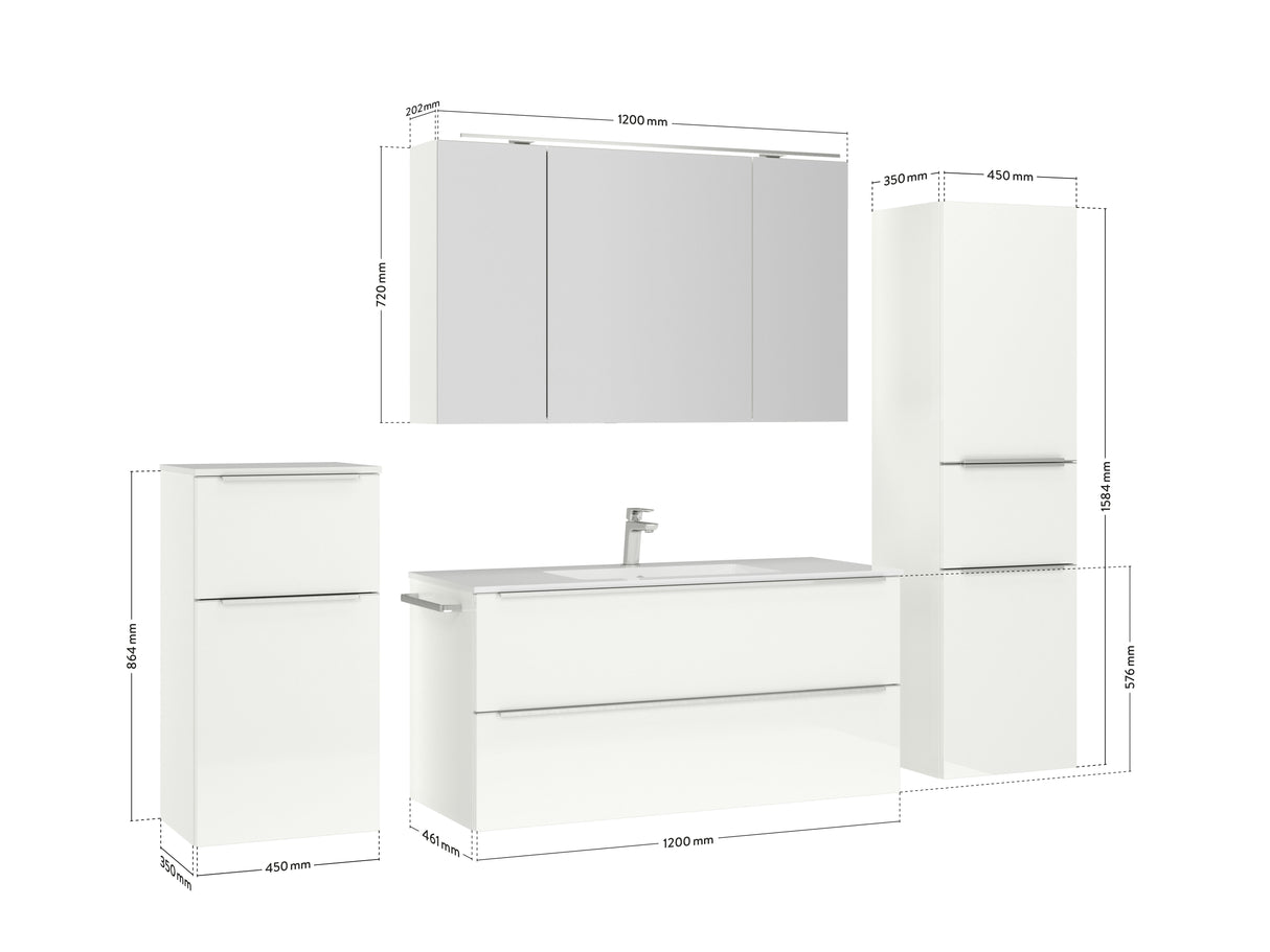 "New York" Waschtisch Set 120 cm