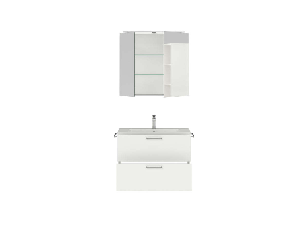 "Madrid" Badmöbel Set mit Spiegelschrank 80 cm