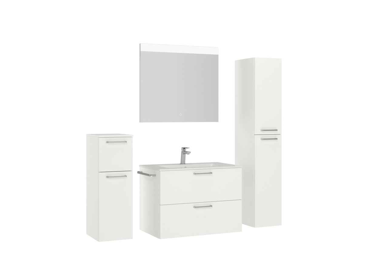 "Madrid" Badmöbel Set mit Flächenspiegel 80 cm