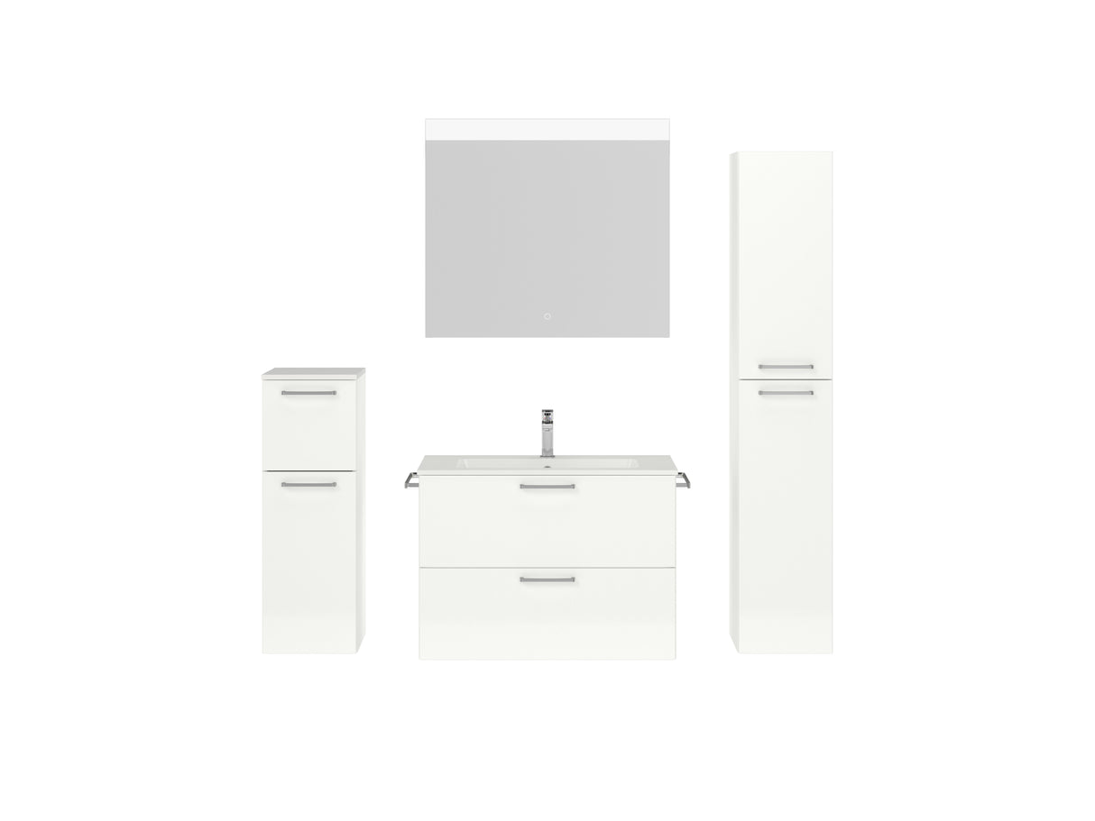 "Madrid" Badmöbel Set mit Flächenspiegel 80 cm