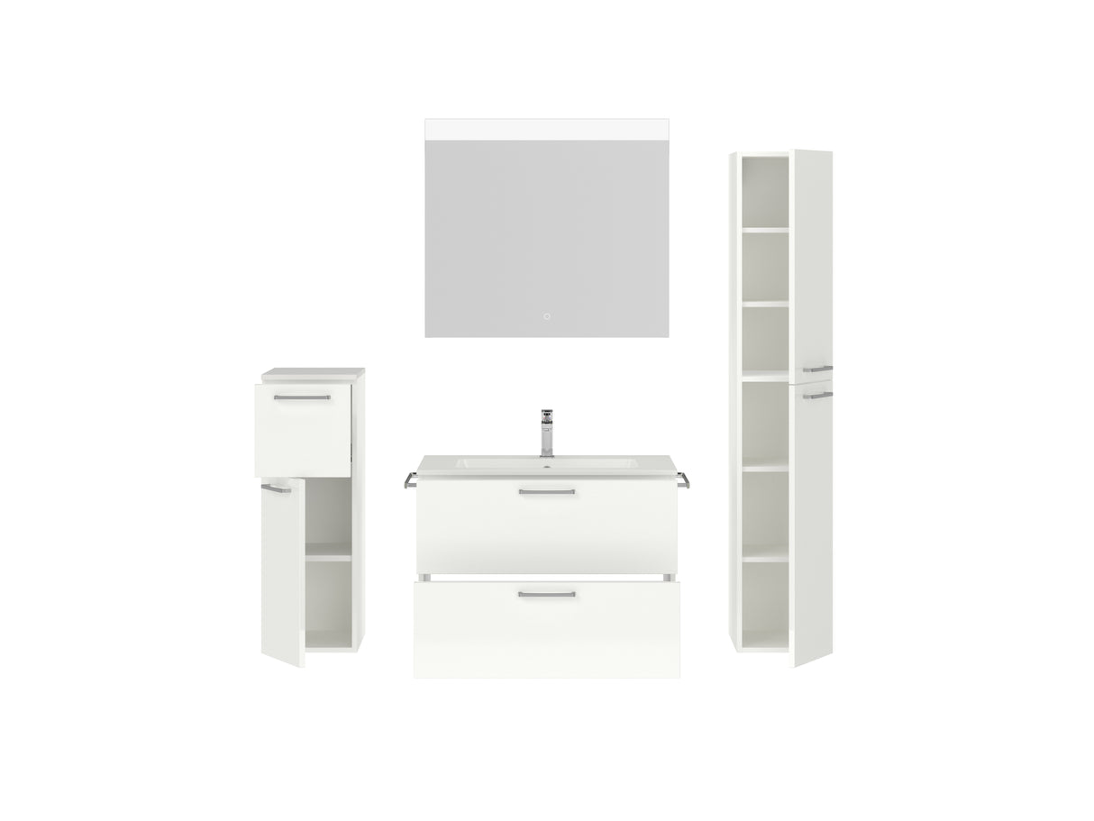 "Madrid" Badmöbel Set mit Flächenspiegel 80 cm