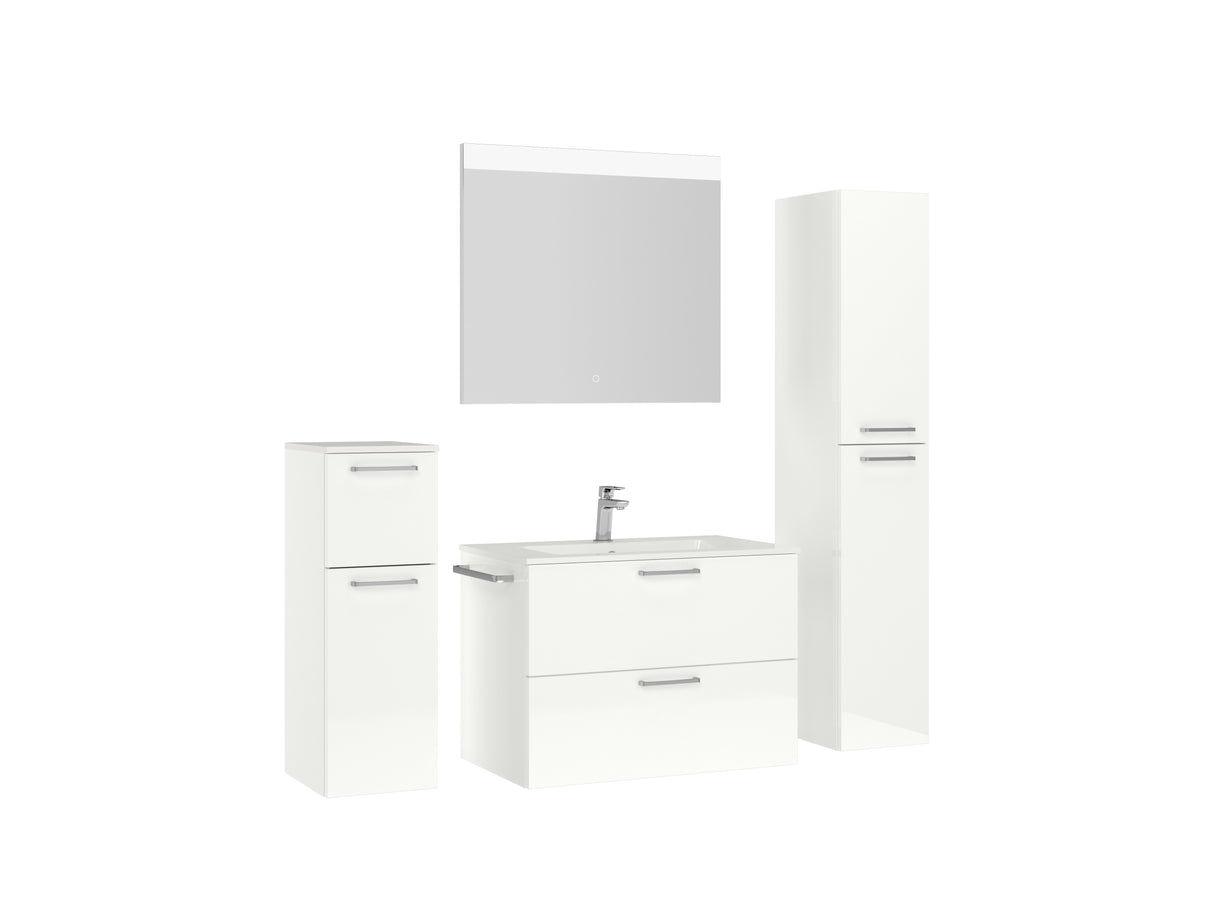 "Madrid" Badmöbel Set mit Flächenspiegel 80 cm