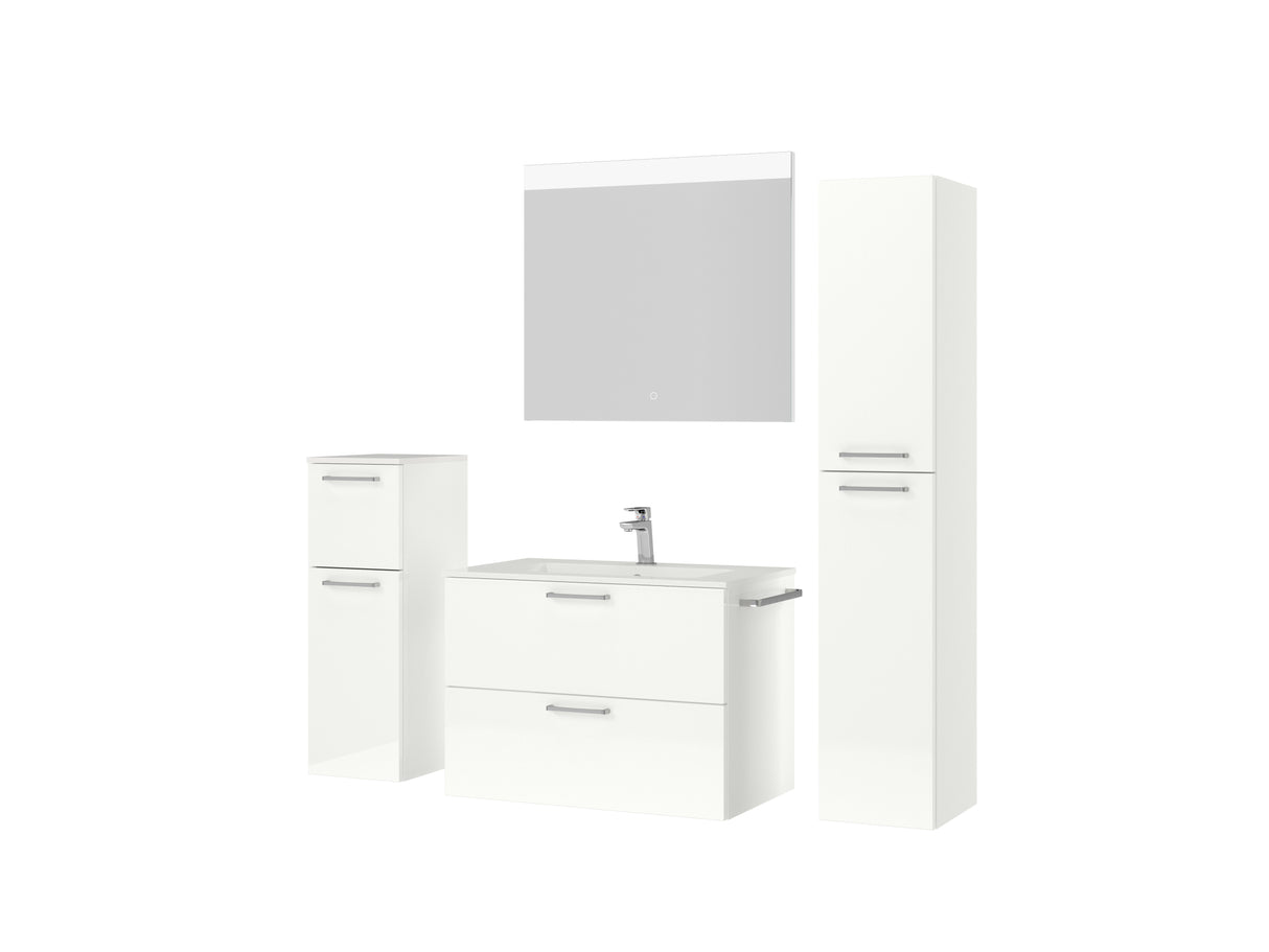 "Madrid" Badmöbel Set mit Flächenspiegel 80 cm
