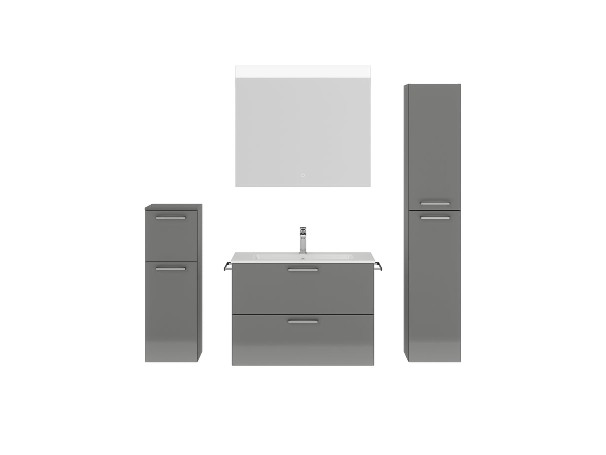 "Madrid" Badmöbel Set mit Flächenspiegel 80 cm