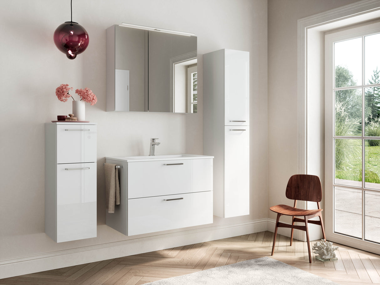 "Madrid" Badmöbel Set mit Spiegelschrank 80 cm