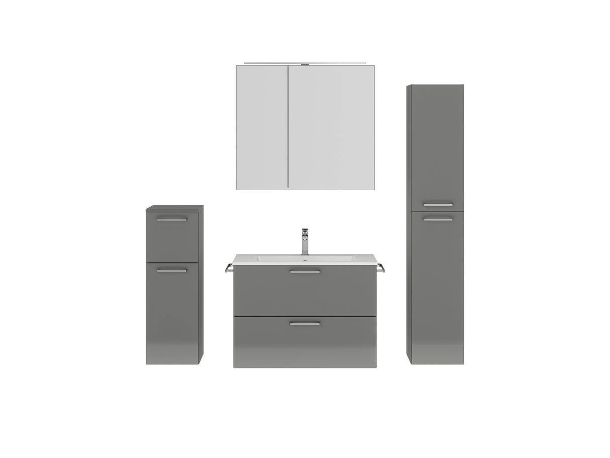 "Madrid" Badmöbel Set mit Spiegelschrank 80 cm
