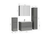 "Madrid" Waschtisch Set 80 cm