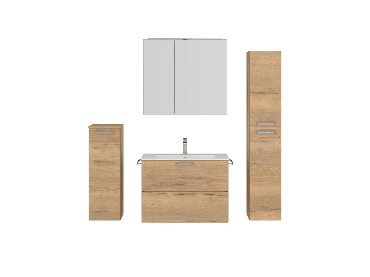 "Madrid" Badmöbel Set mit Spiegelschrank 80 cm