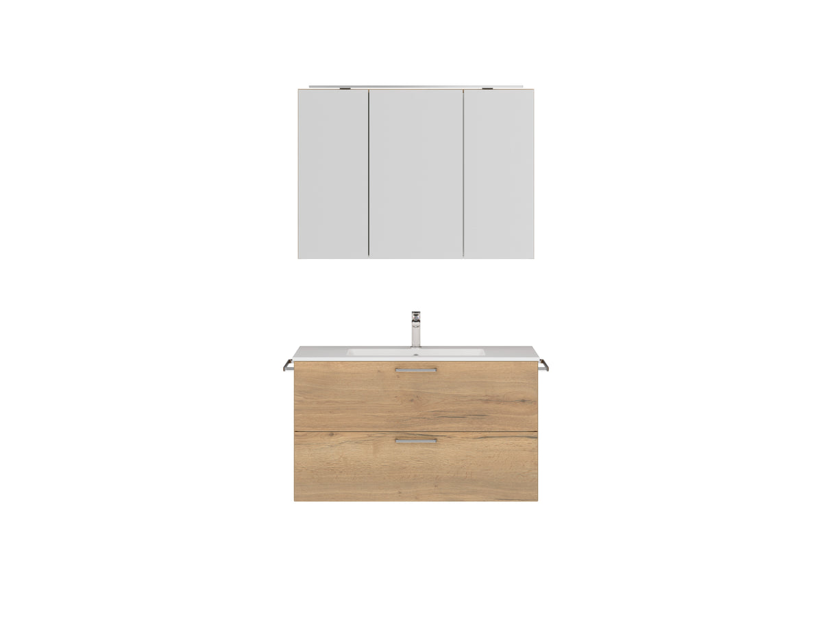 "Madrid" Badmöbel Set mit Spiegelschrank 100 cm