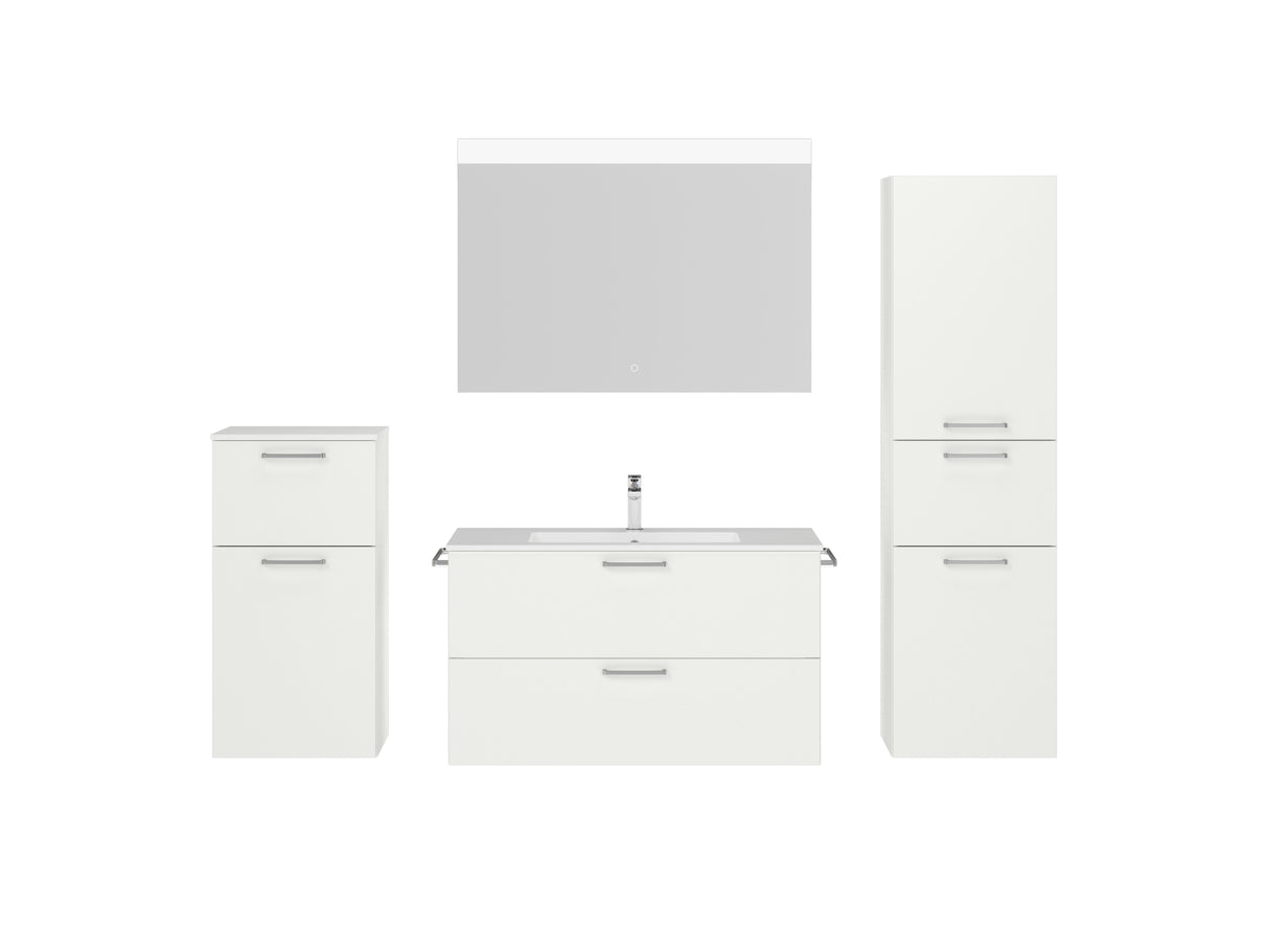 "Madrid" Badmöbel Set mit Flächenspiegel 100 cm