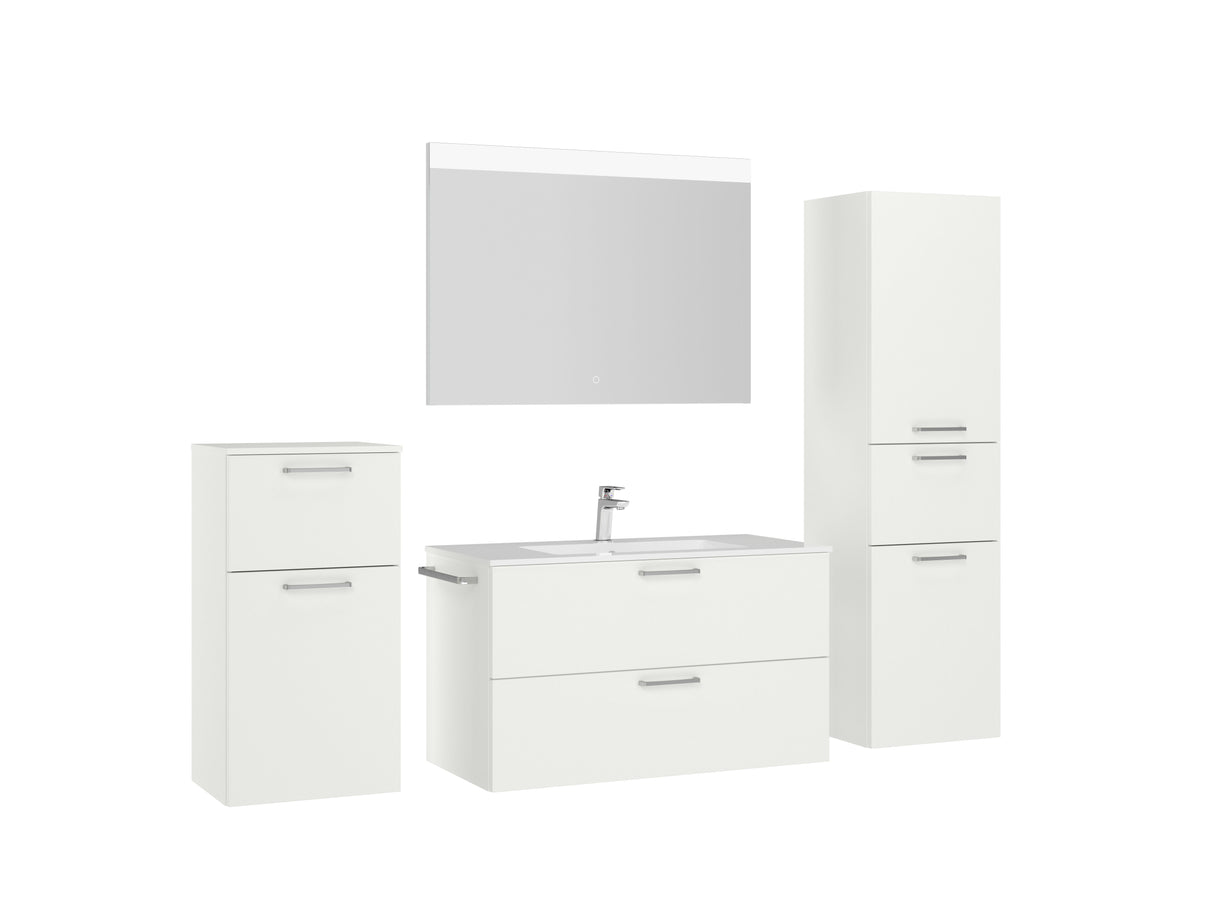 "Madrid" Badmöbel Set mit Flächenspiegel 100 cm