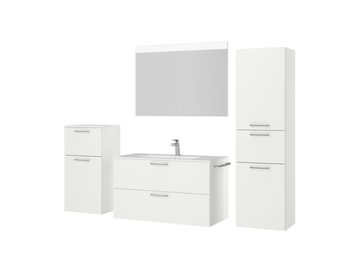"Madrid" Badmöbel Set mit Flächenspiegel 100 cm