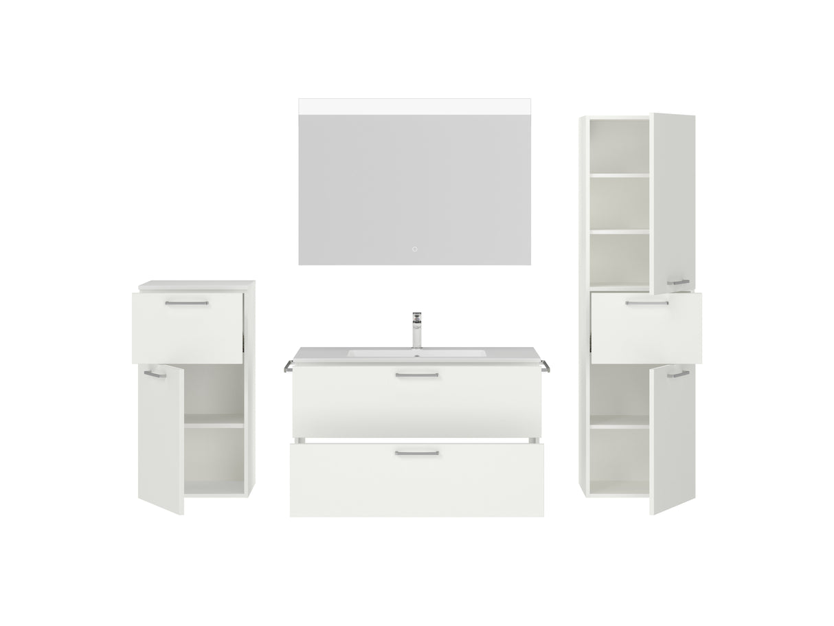 "Madrid" Badmöbel Set mit Flächenspiegel 100 cm