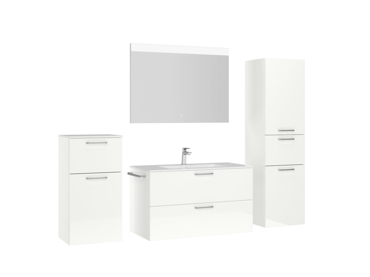 "Madrid" Badmöbel Set mit Flächenspiegel 100 cm