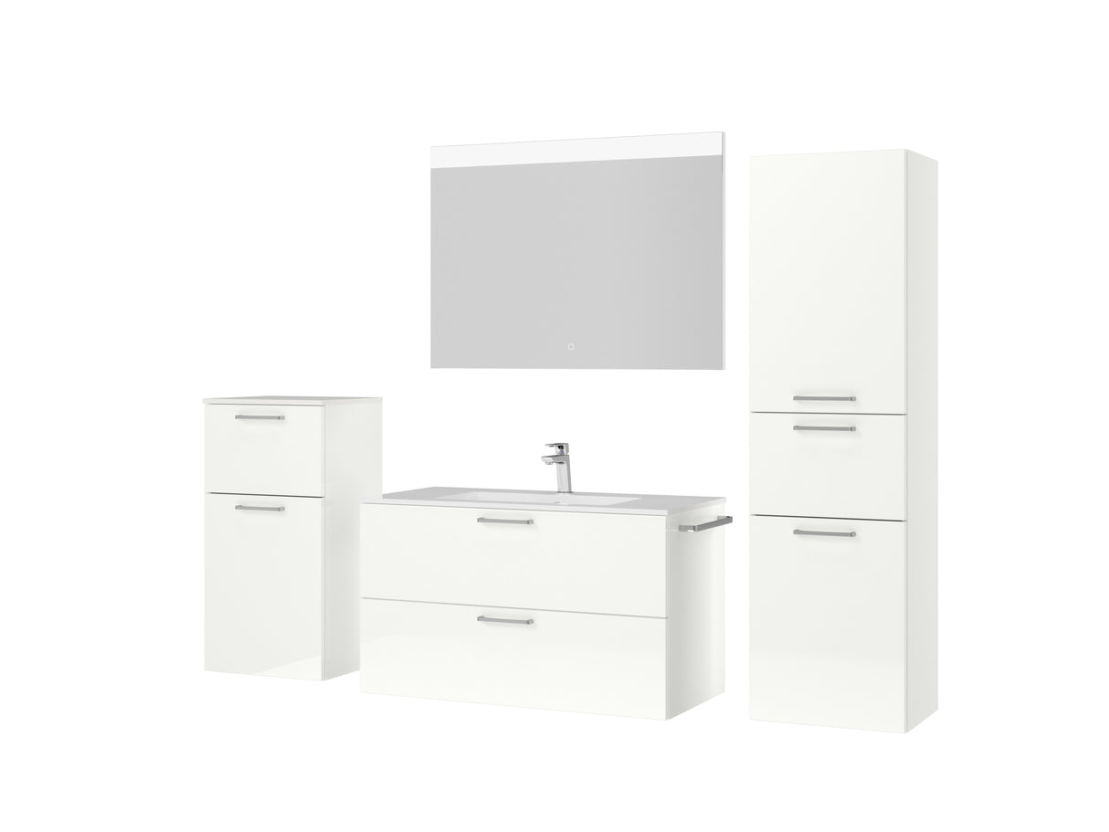 "Madrid" Badmöbel Set mit Flächenspiegel 100 cm