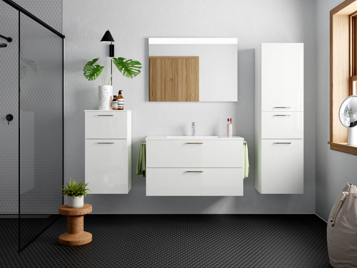 "Madrid" Badmöbel Set mit Flächenspiegel 100 cm