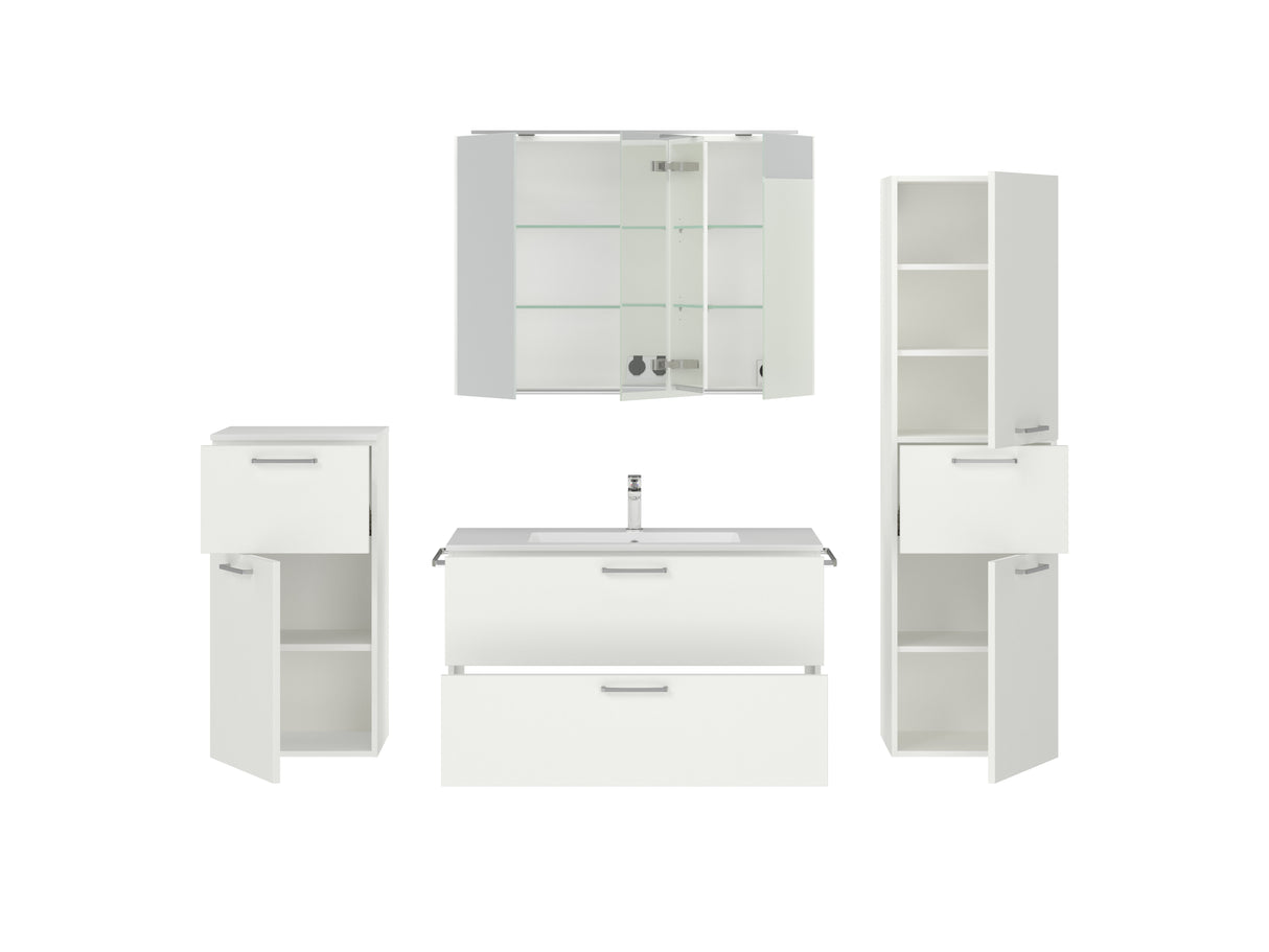 "Madrid" Badmöbel Set mit Spiegelschrank 100 cm