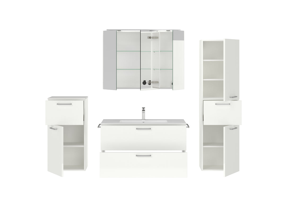 "Madrid" Badmöbel Set mit Spiegelschrank 100 cm