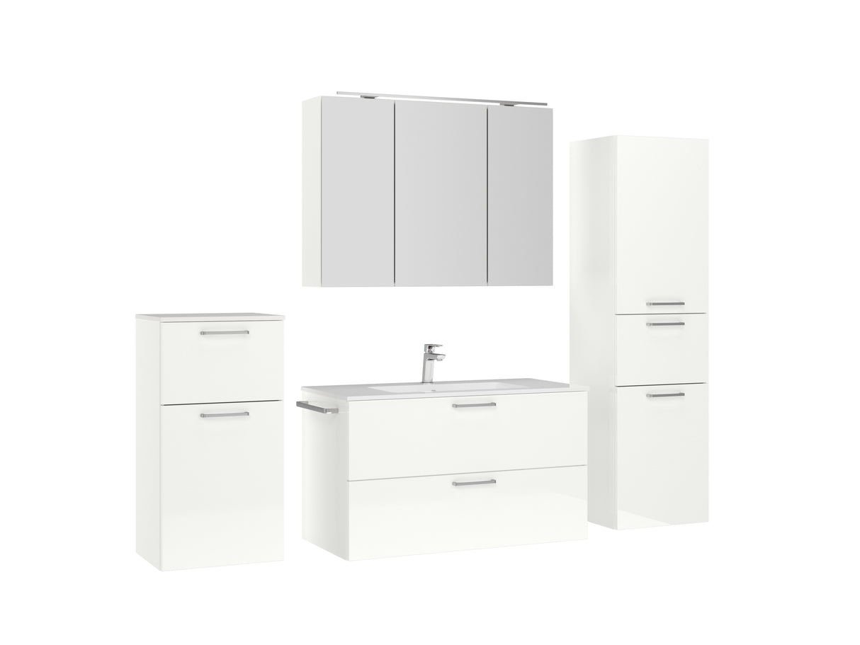 "Madrid" Badmöbel Set mit Spiegelschrank 100 cm
