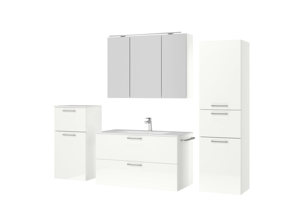 "Madrid" Badmöbel Set mit Spiegelschrank 100 cm