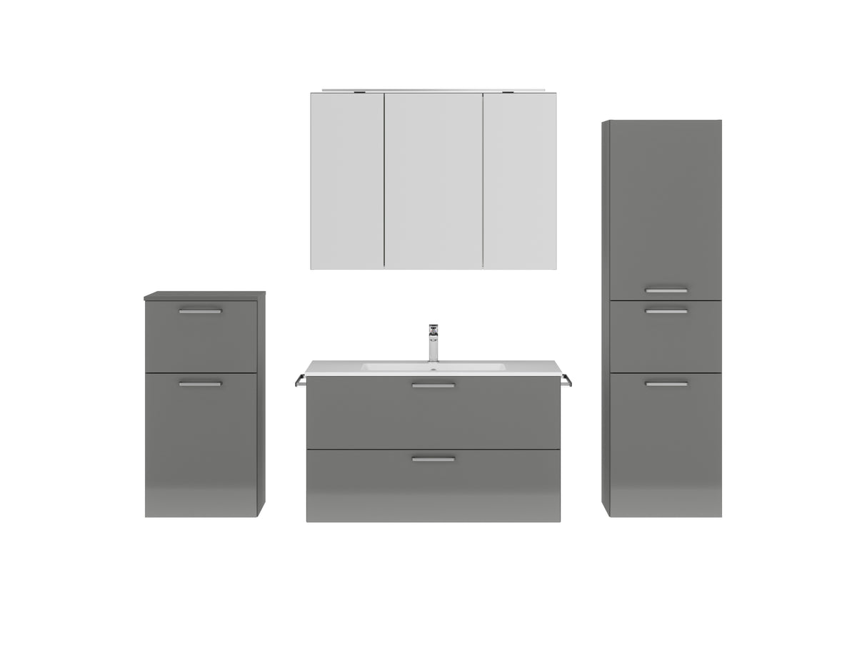 "Madrid" Badmöbel Set mit Spiegelschrank 100 cm