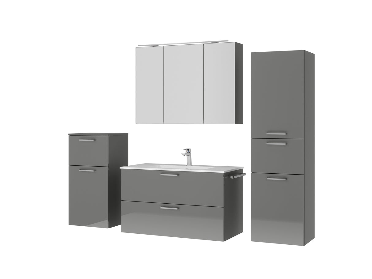 "Madrid" Badmöbel Set mit Spiegelschrank 100 cm