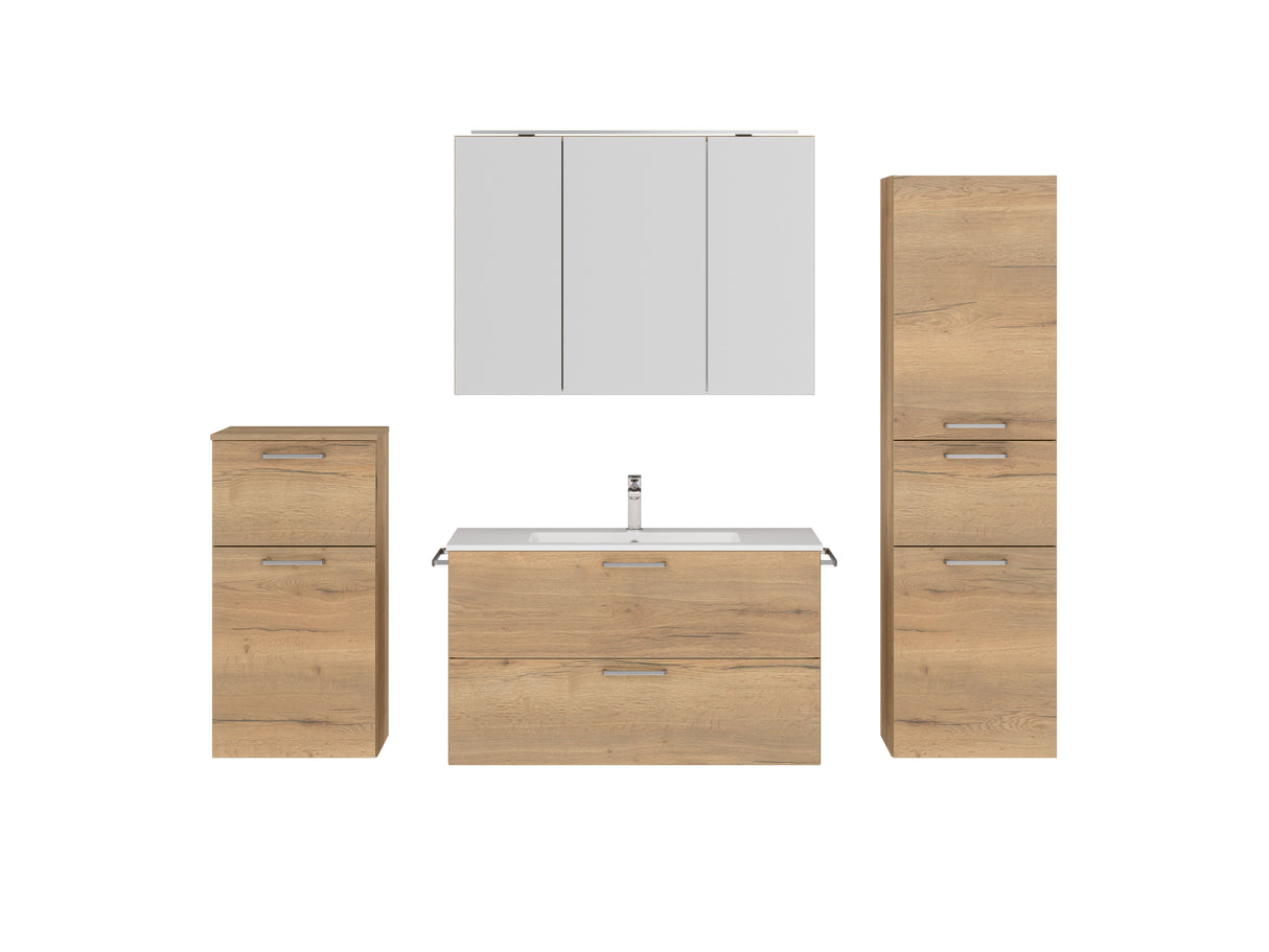 "Madrid" Badmöbel Set mit Spiegelschrank 100 cm