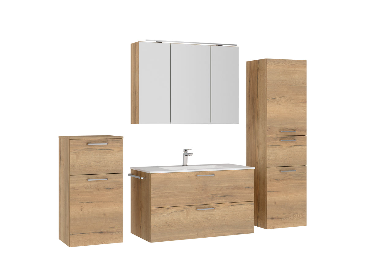 "Madrid" Badmöbel Set mit Spiegelschrank 100 cm