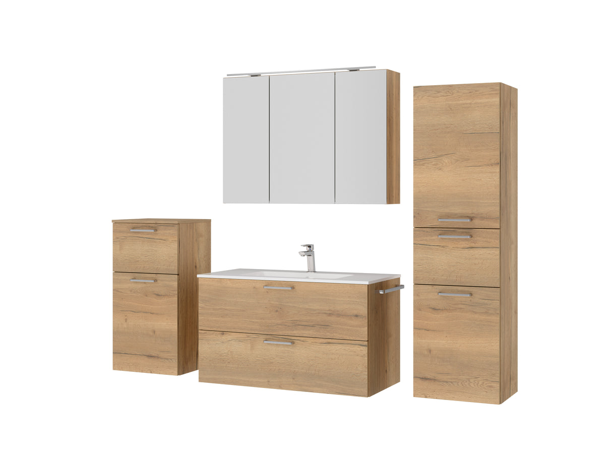 "Madrid" Badmöbel Set mit Spiegelschrank 100 cm