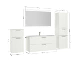"Madrid" Badmöbel Set mit Flächenspiegel 120 cm