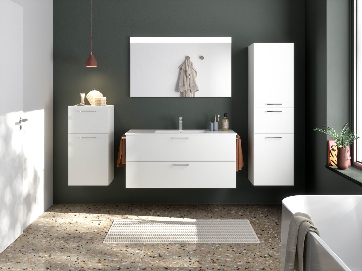 "Madrid" Badmöbel Set mit Flächenspiegel 120 cm