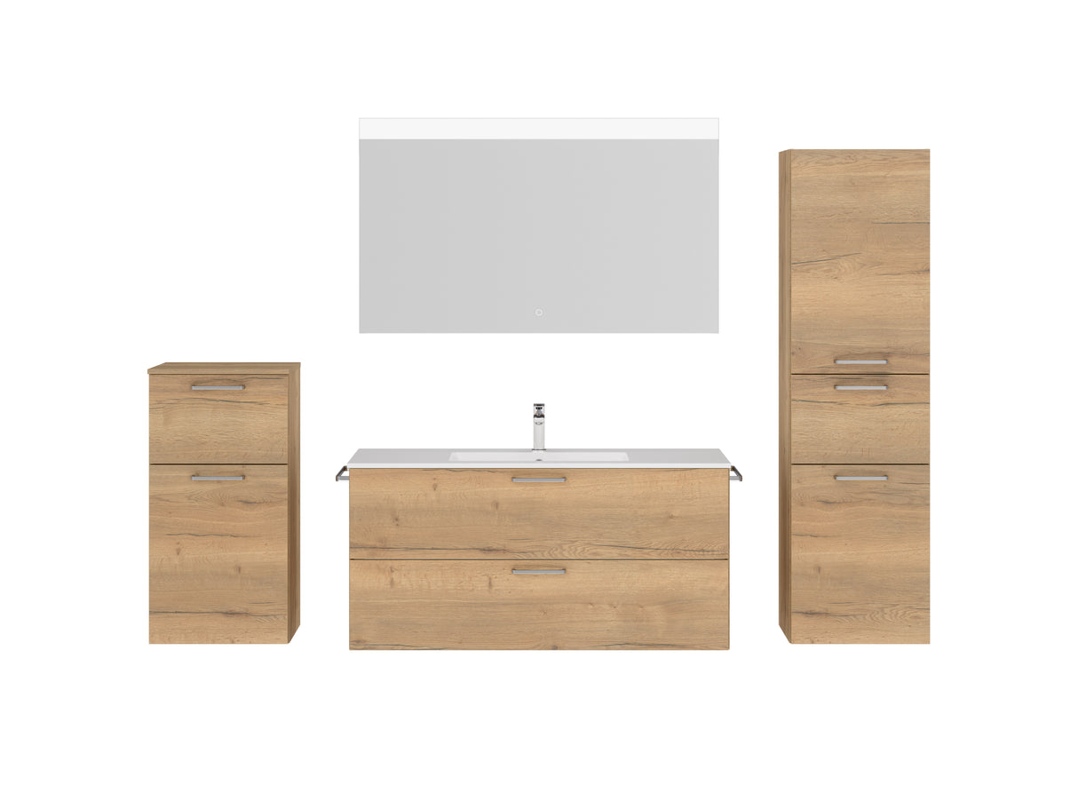 "Madrid" Badmöbel Set mit Flächenspiegel 120 cm
