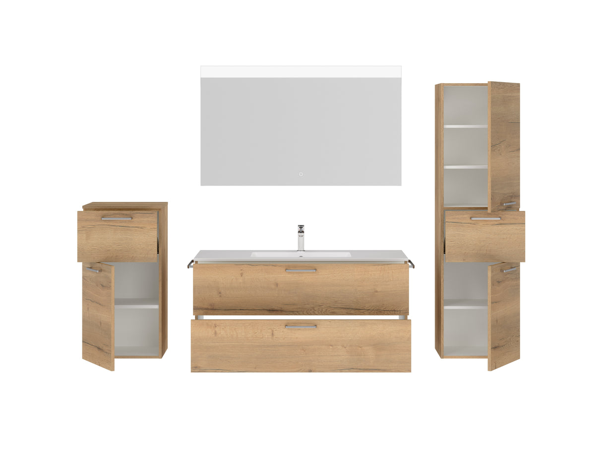"Madrid" Badmöbel Set mit Flächenspiegel 120 cm