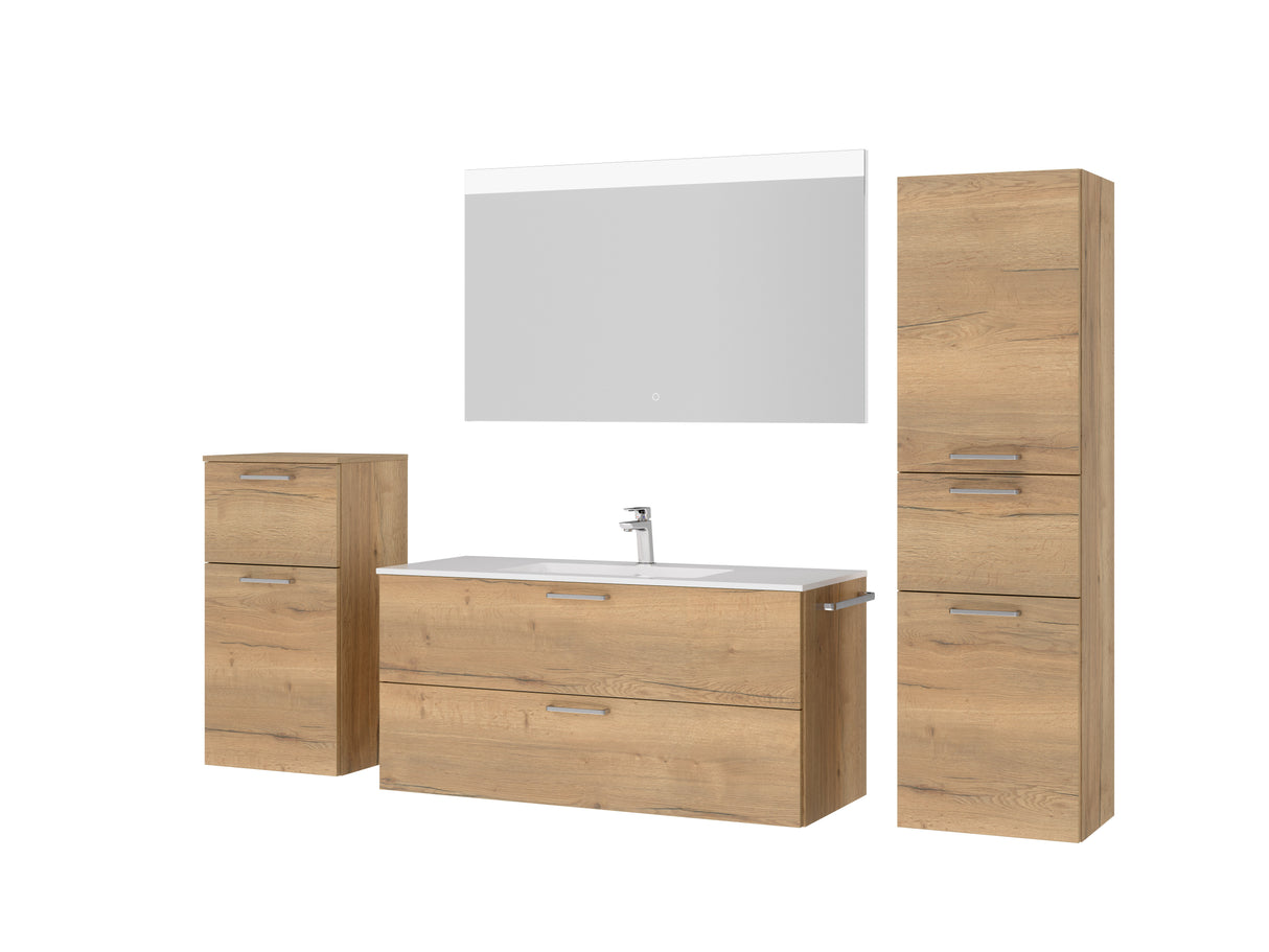 "Madrid" Badmöbel Set mit Flächenspiegel 120 cm