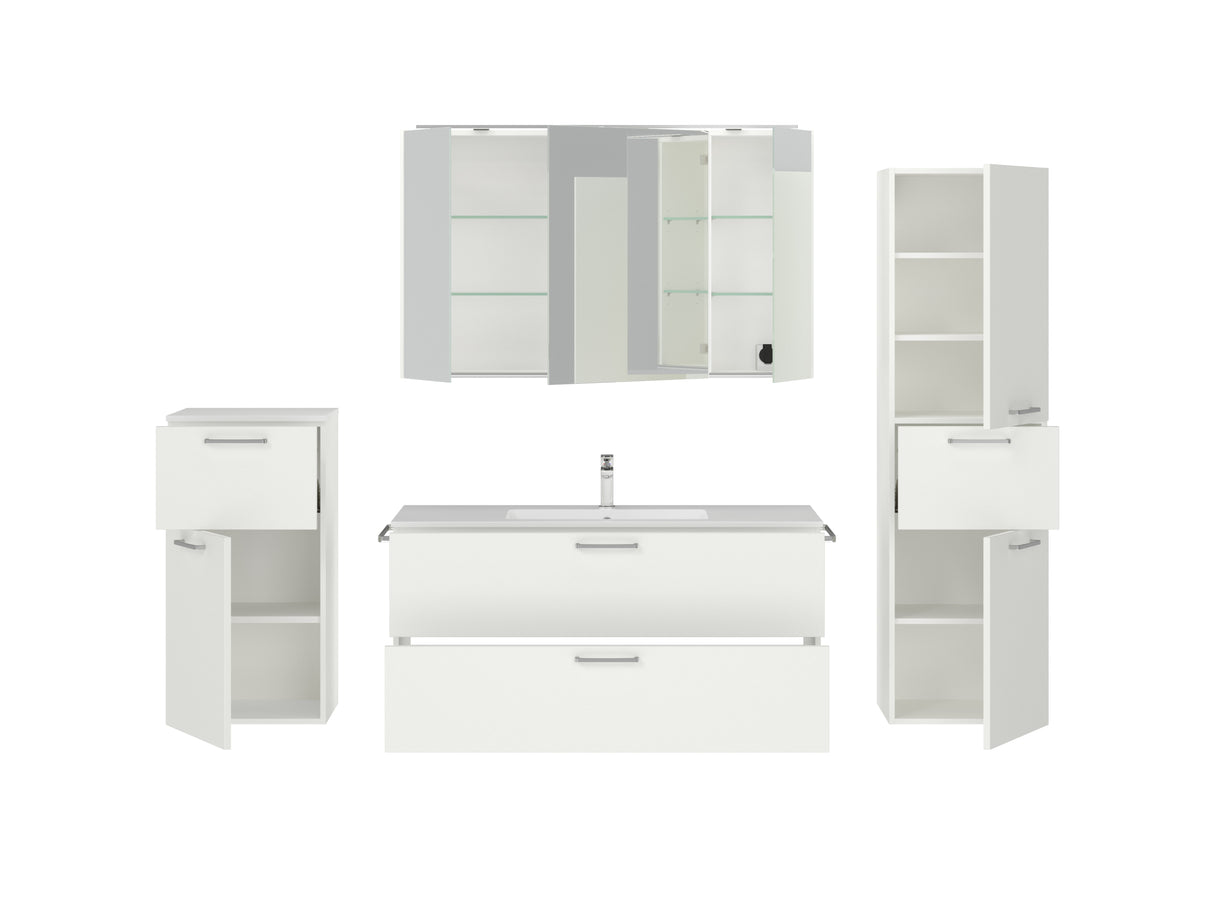 "Madrid" Badmöbel Set mit Spiegelschrank 120 cm