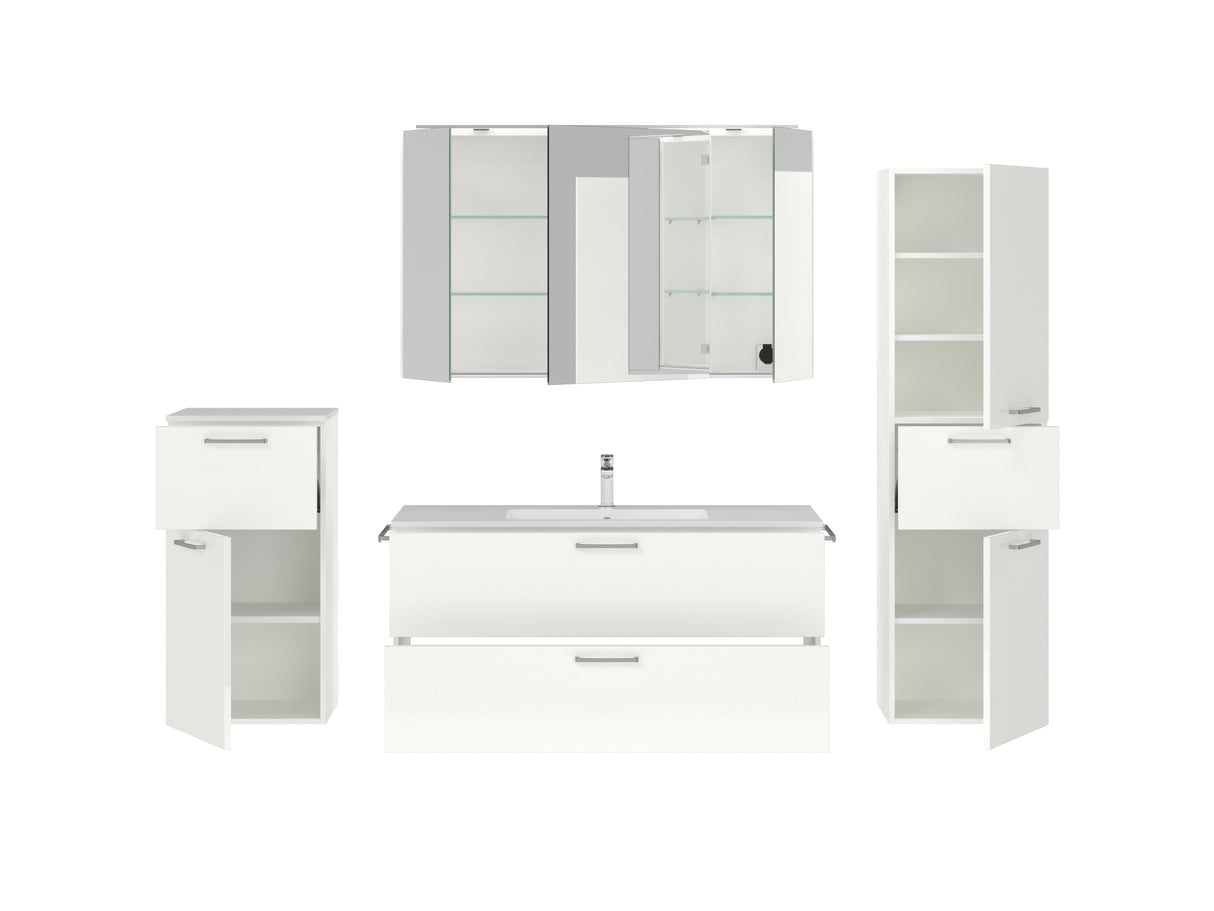 "Madrid" Badmöbel Set mit Spiegelschrank 120 cm