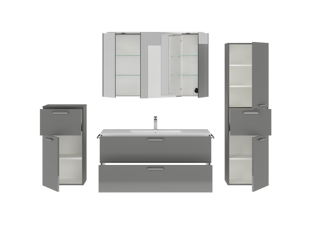 "Madrid" Badmöbel Set mit Spiegelschrank 120 cm