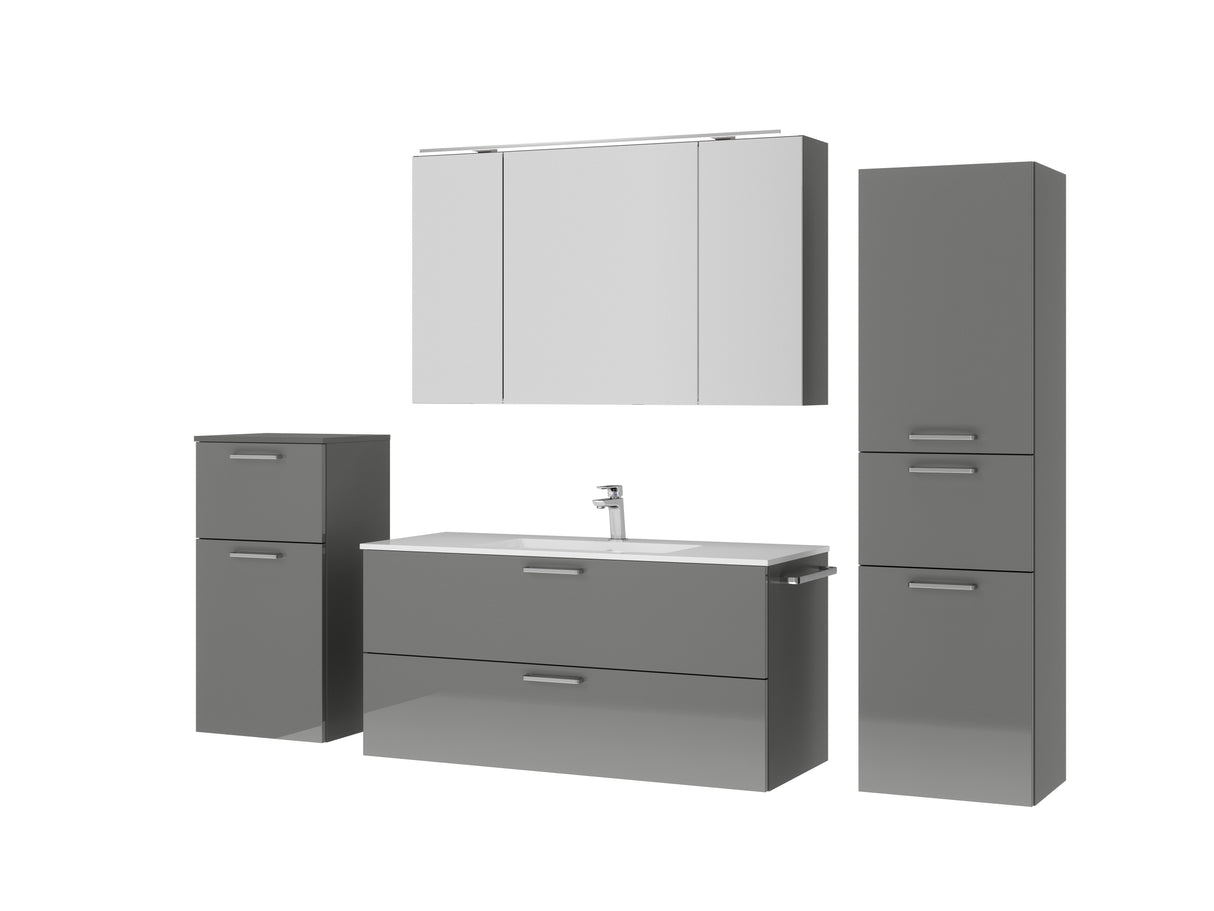 "Madrid" Badmöbel Set mit Spiegelschrank 120 cm