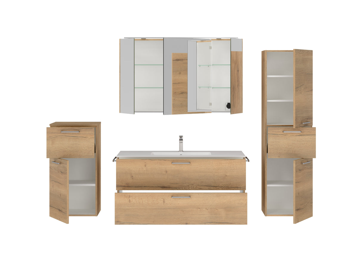 "Madrid" Badmöbel Set mit Spiegelschrank 120 cm