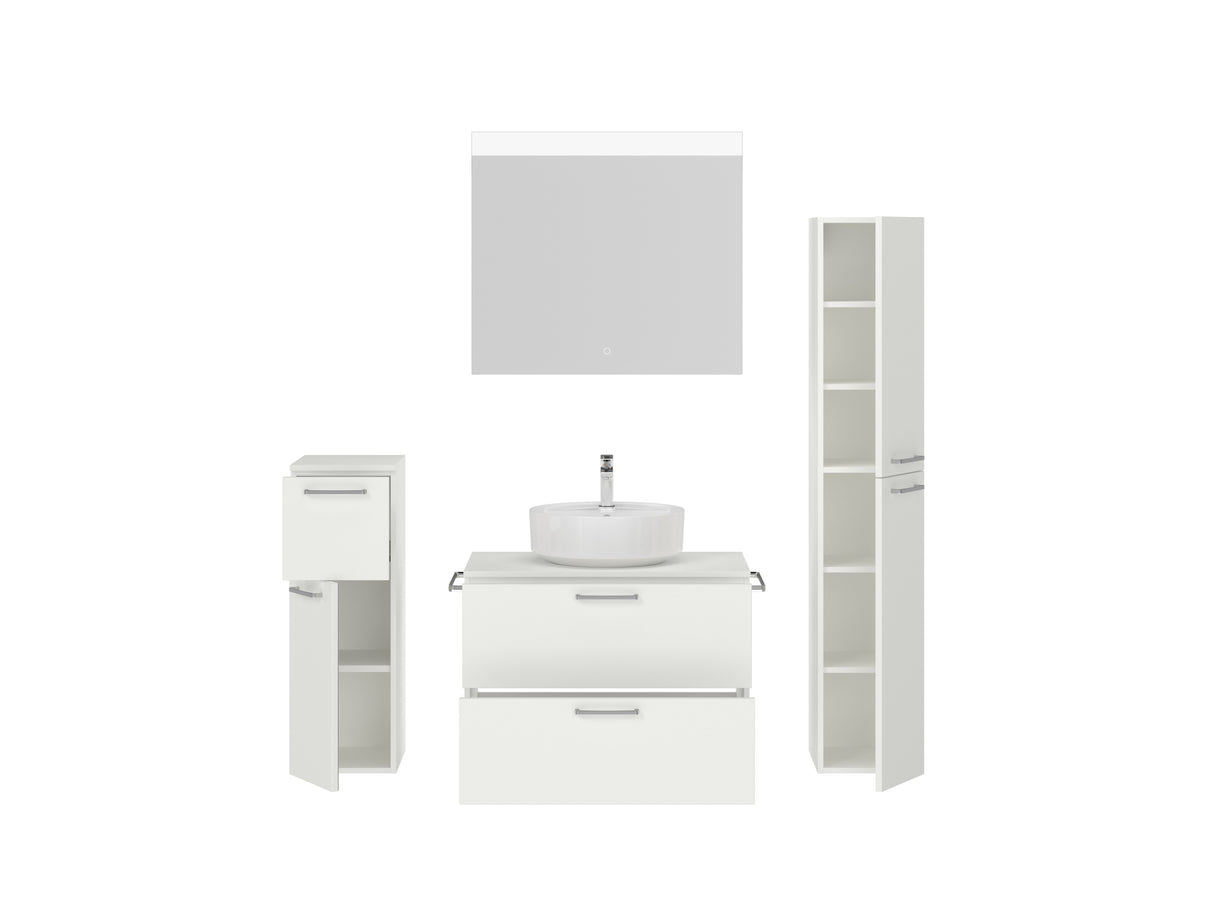 "Ronda" Badmöbel Set mit Flächenspiegel 80 cm