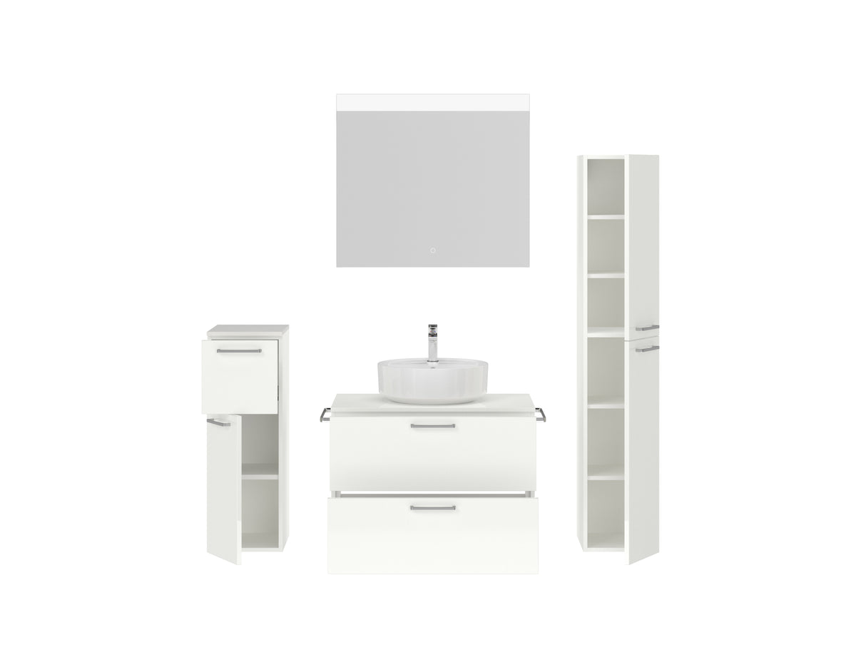 "Ronda" Badmöbel Set mit Flächenspiegel 80 cm