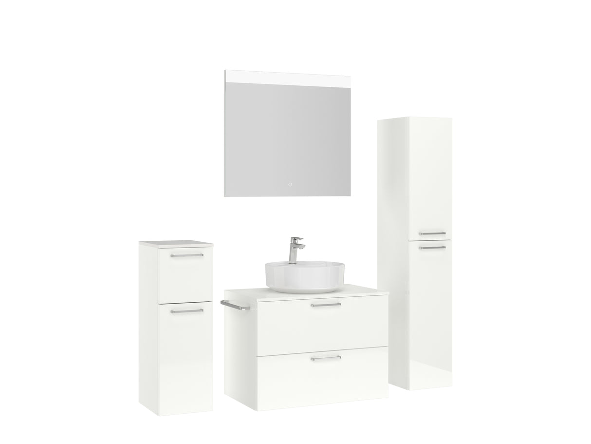 "Ronda" Badmöbel Set mit Flächenspiegel 80 cm