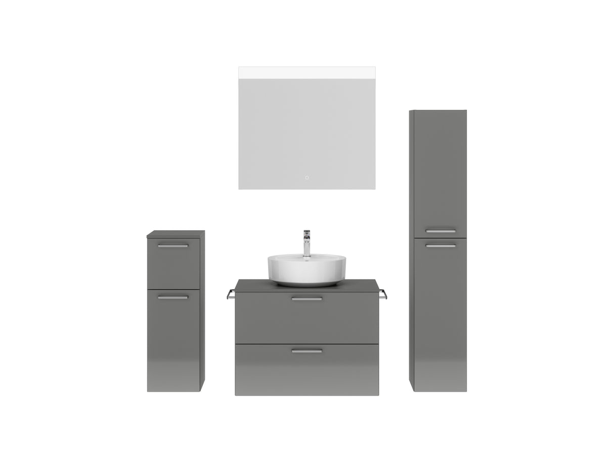 "Ronda" Badmöbel Set mit Flächenspiegel 80 cm