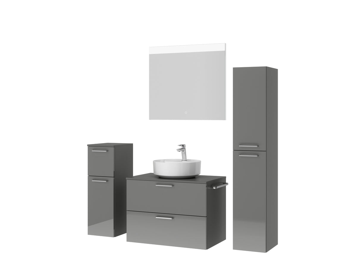 "Ronda" Badmöbel Set mit Flächenspiegel 80 cm