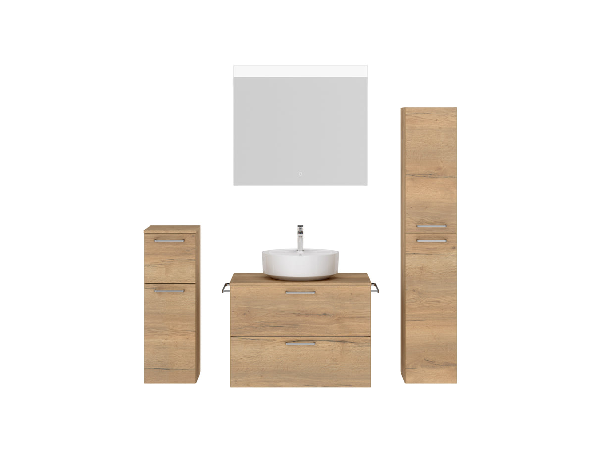"Ronda" Badmöbel Set mit Flächenspiegel 80 cm