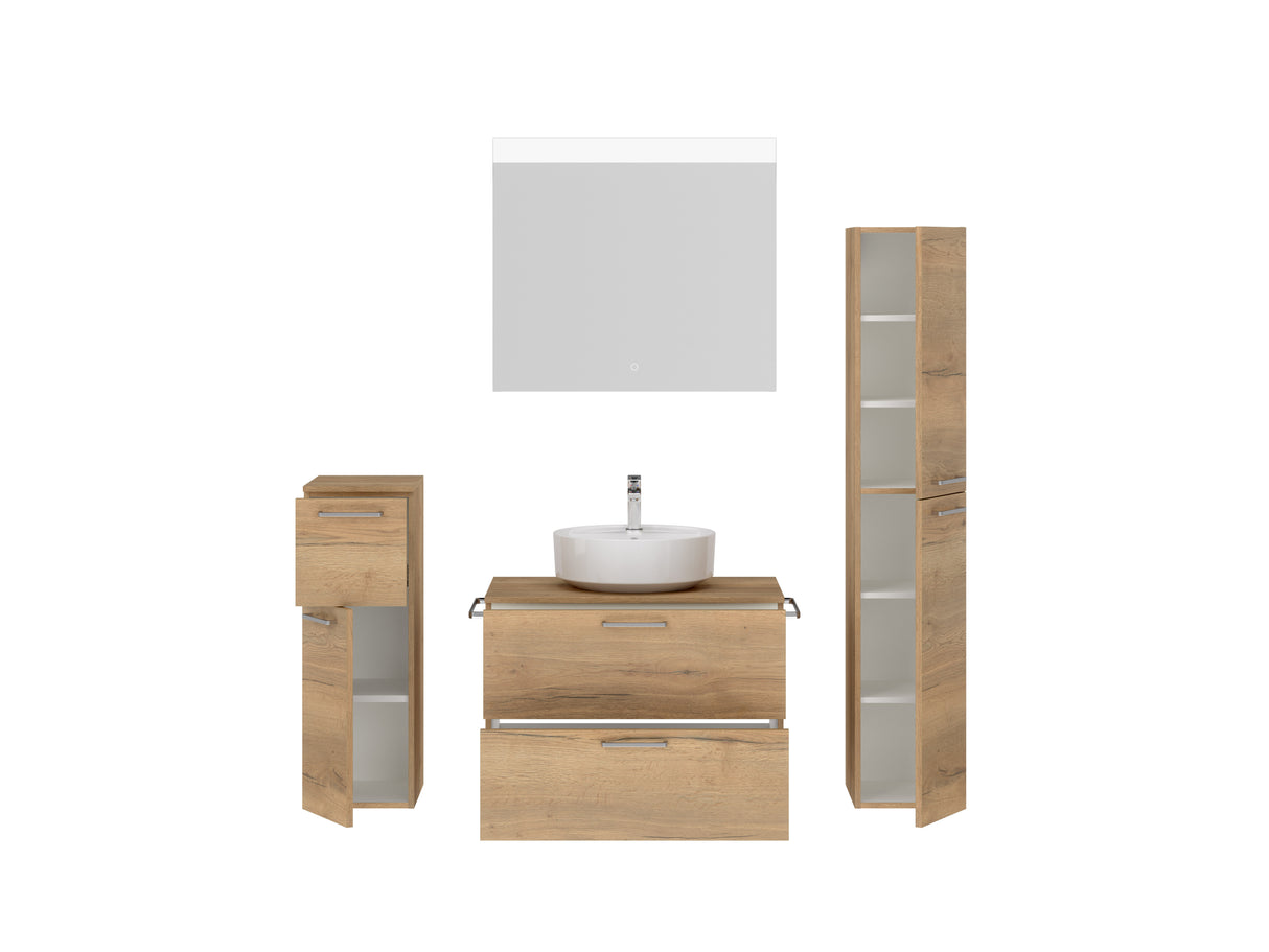 "Ronda" Badmöbel Set mit Flächenspiegel 80 cm