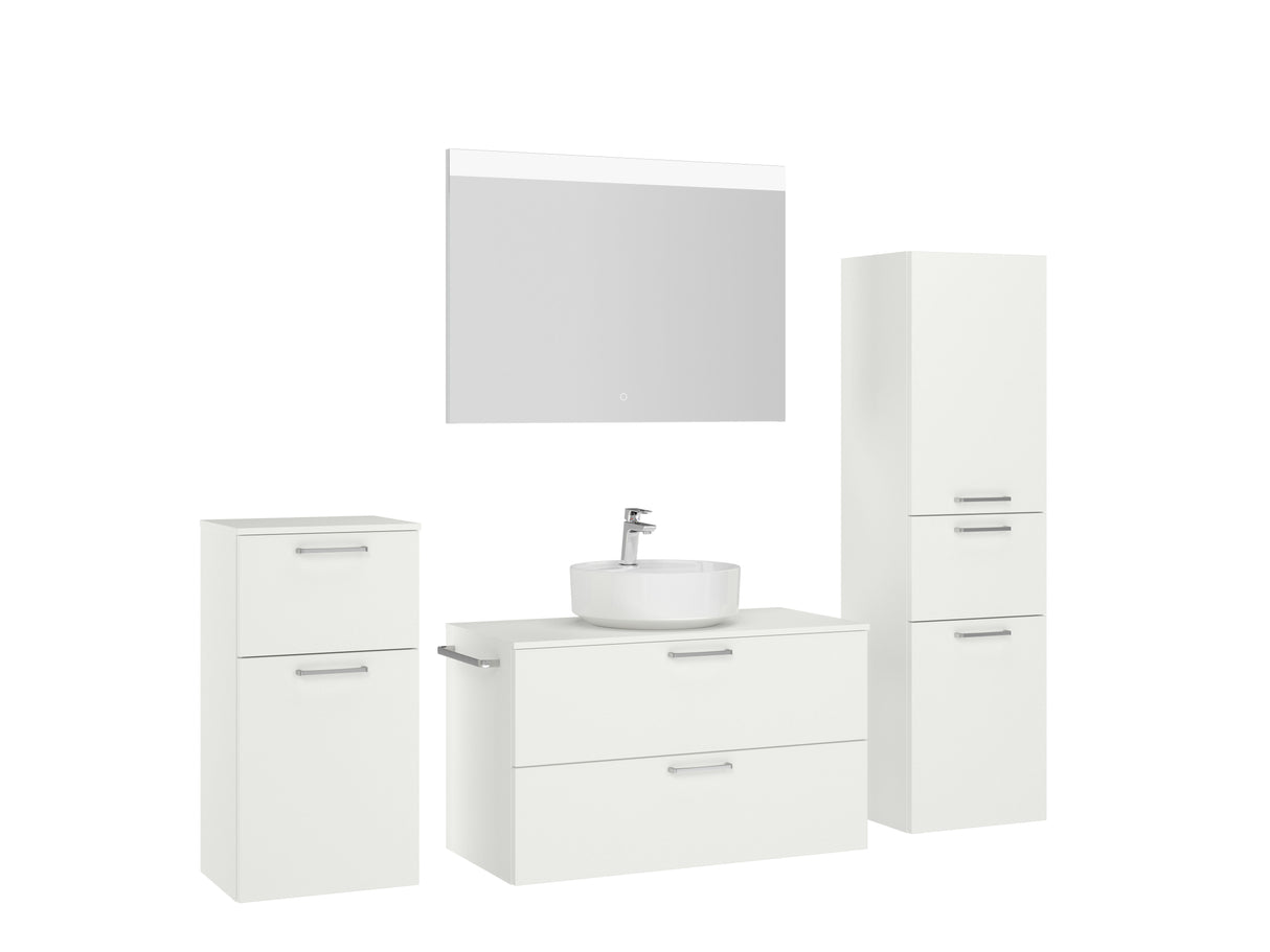 "Ronda" Badmöbel Set mit Flächenspiegel 100 cm