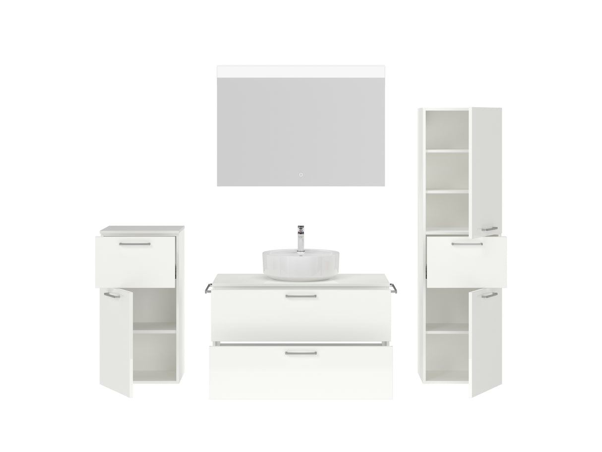 "Ronda" Badmöbel Set mit Flächenspiegel 100 cm
